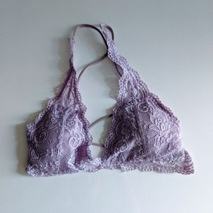 Lavender lace halter bralette
